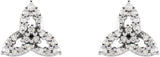 Platinum Round Natural Diamond Celtic-Inspired Trinity Earrings - view 2