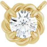 14K Gold Round Lab-Grown Diamond Claw-Prong Rope Necklace - Yellow Gold
