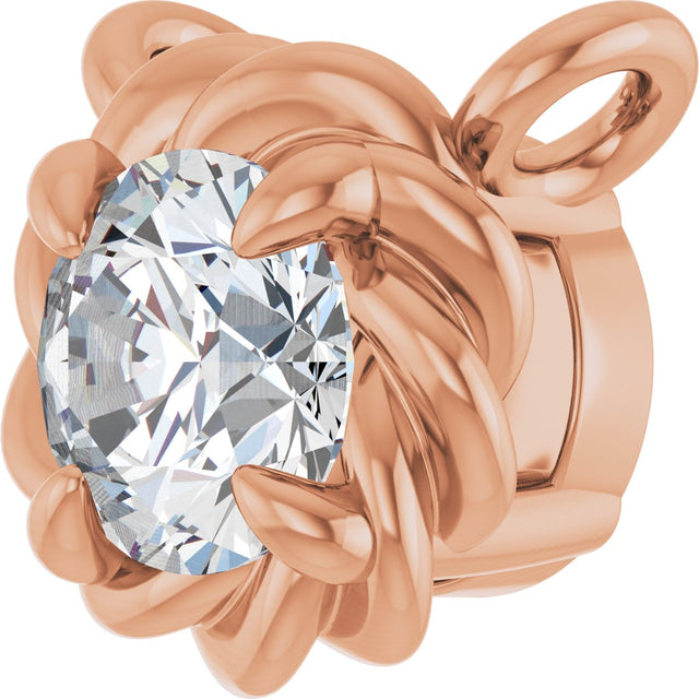 14K Gold Round Lab-Grown Diamond Claw-Prong Rope Necklace - Rose Gold - view 2