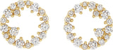 14K Gold Round Natural Diamond Accented Circle Earrings II - Yellow Gold - view 2