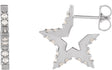 Platinum Round Natural Diamond Star Hoop Earrings