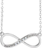 14K Gold Round Natural Diamond Infinity-Inspired Necklace - White Gold