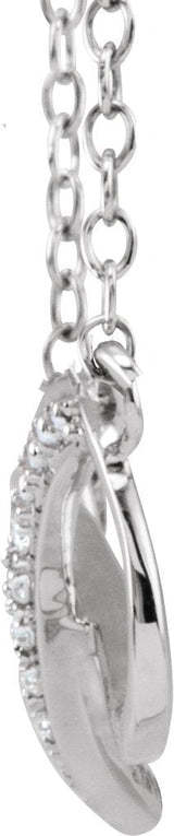14K Gold Round Natural Diamond Infinity-Inspired Necklace - White Gold - view 2