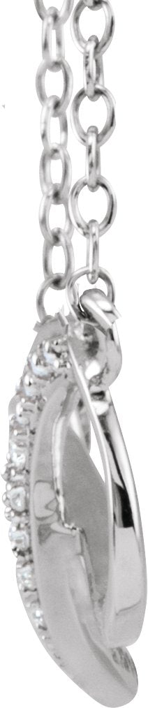 14K Gold Round Natural Diamond Infinity-Inspired Necklace - White Gold - view 2