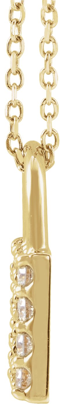 14K Gold Round Natural Diamond Lock Necklace or Pendant - Yellow Gold - view 2