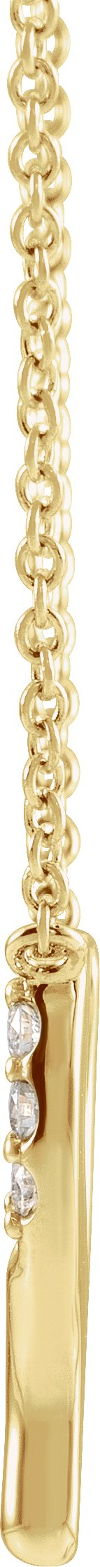 14K Gold Round Natural Diamond Petite Wishbone Necklace - Yellow Gold - view 2