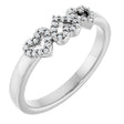 Platinum Round Natural Diamond Heart Ring – 0.8mm Stones