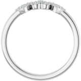 14K Gold Round Natural Diamond Heart Ring – 0.8mm Stones - White Gold - view 2