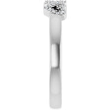 Platinum Round Natural Diamond Heart Ring – 0.8mm Stones - view 4