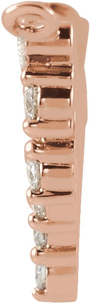 14K Gold Round Natural Diamond Accented Bar Necklace III - Rose Gold - view 2