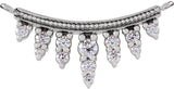 Platinum Round Natural Diamond Accented Bar Necklace II