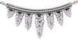 14K Gold Round Natural Diamond Accented Bar Necklace III - White Gold