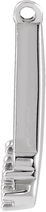 14K Gold Round Natural Diamond Engravable Accented Necklace - White Gold - view 2