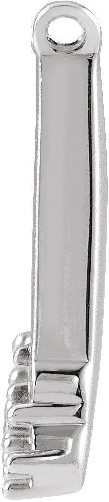 Platinum Round Natural Diamond Engravable Accented Necklace - view 2