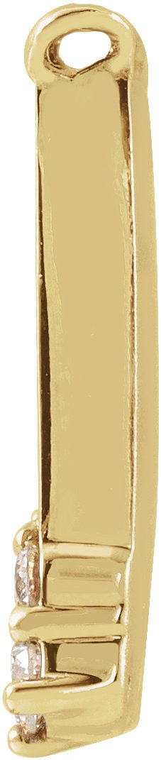 14K Gold Round Natural Diamond Engravable Accented Necklace - Yellow Gold - view 2