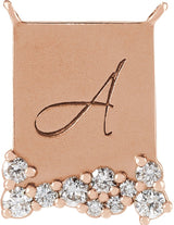 14K Gold Round Natural Diamond Engravable Accented Necklace - Rose Gold