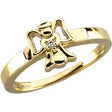 14K Gold Round Natural Diamond Youth Angel Ring – 1mm Stones - Yellow Gold