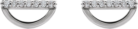 Platinum Round Natural Diamond Geometric Earrings – 1.2mm Stones - view 2