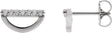 Platinum Round Natural Diamond Geometric Earrings – 1.2mm Stones