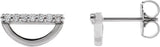 Platinum Round Natural Diamond Geometric Earrings – 1.2mm Stones