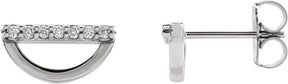 Platinum Round Natural Diamond Geometric Earrings – 1.2mm Stones