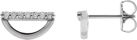 Platinum Round Natural Diamond Geometric Earrings – 1.2mm Stones