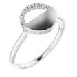 Platinum Round Natural Diamond Stackable Geometric Ring – 0.9mm Stones