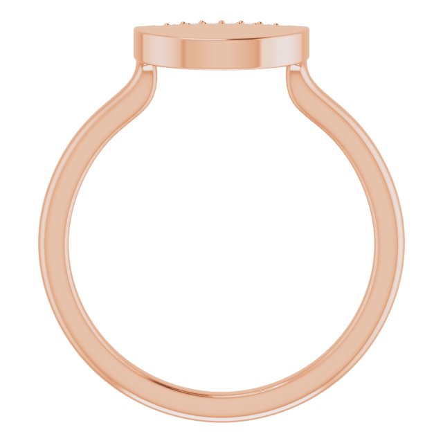 14K Gold Round Natural Diamond Stackable Geometric Ring – 0.9mm Stones - Rose Gold - view 2