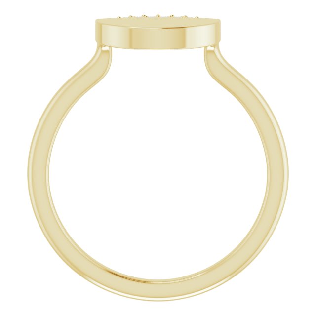 14K Gold Round Natural Diamond Stackable Geometric Ring – 0.9mm Stones - Yellow Gold - view 2