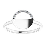 Platinum Round Natural Diamond Stackable Geometric Ring – 0.9mm Stones - view 3