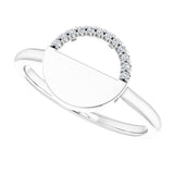Platinum Round Natural Diamond Stackable Geometric Ring – 0.9mm Stones - view 5