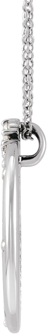 14K Gold Round Lab-Grown Diamond Crescent Moon Necklace or Pendant – 1/4 CTW - White Gold - view 2