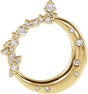 14K Gold Round Lab-Grown Diamond Crescent Moon Necklace or Pendant - Yellow Gold