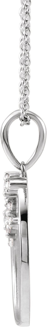 Platinum Round Natural Natural Diamond Engravable Family Tree Necklace or Pendant - view 2