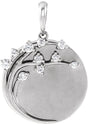 Platinum Round Natural Diamond Engravable Family Tree Necklace or Pendant