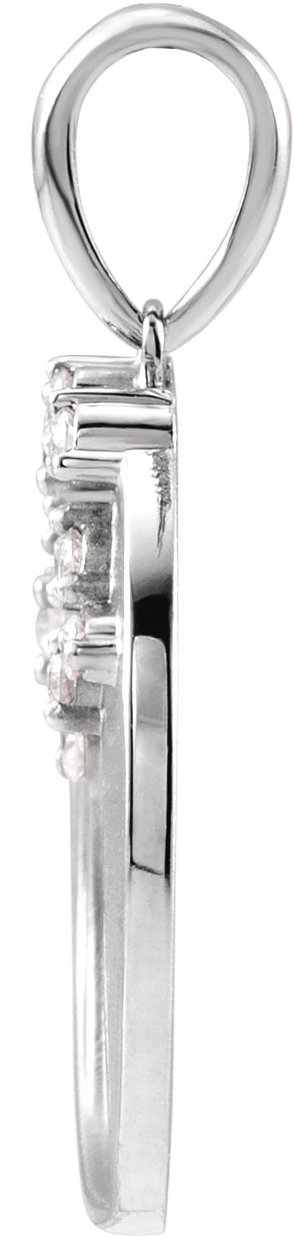 Platinum Round Natural Diamond Engravable Family Tree Necklace or Pendant - view 2