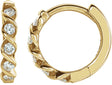 14K Gold Round Lab-Grown Diamond Twisted Hoop Earrings - Yellow Gold