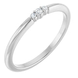 Platinum Round Natural Diamond Stackable Ring – 1.7mm Stones