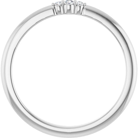 Platinum Round Natural Diamond Stackable Ring – 1.7mm Stones - view 2