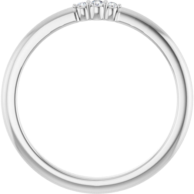 Platinum Round Natural Diamond Stackable Ring – 1.7mm Stones - view 2