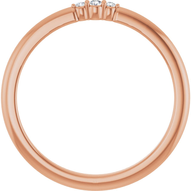 14K Gold Round Natural Diamond Stackable Ring – 1.7mm Stones - Rose Gold - view 2