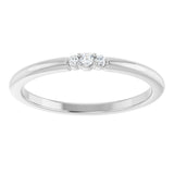 Platinum Round Natural Diamond Stackable Ring – 1.7mm Stones - view 3