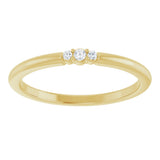14K Gold Round Natural Diamond Stackable Ring – 1.7mm Stones - Yellow Gold - view 3