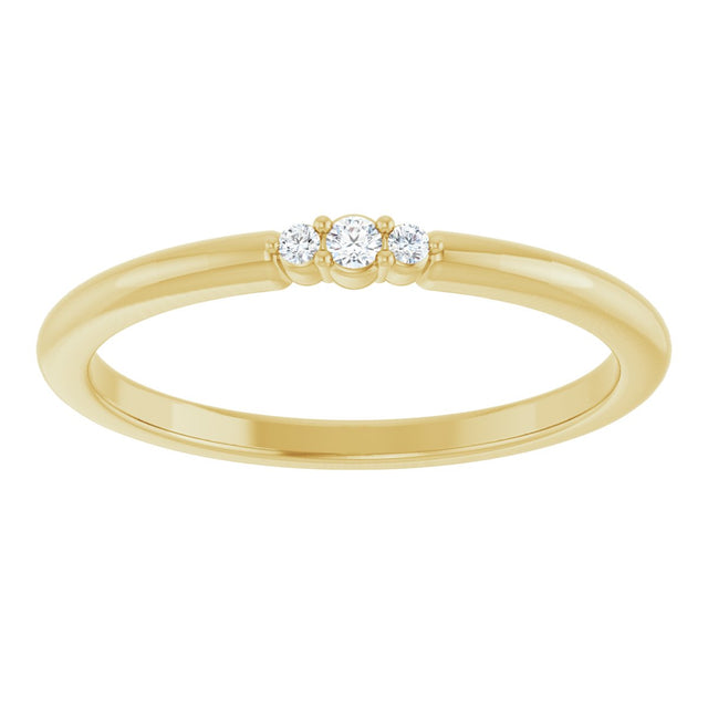 14K Gold Round Natural Diamond Stackable Ring – 1.7mm Stones - Yellow Gold - view 3