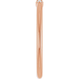 14K Gold Round Natural Diamond Stackable Ring – 1.7mm Stones - Rose Gold - view 4