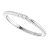 Platinum Round Natural Diamond Stackable Ring – 1.7mm Stones - view 5