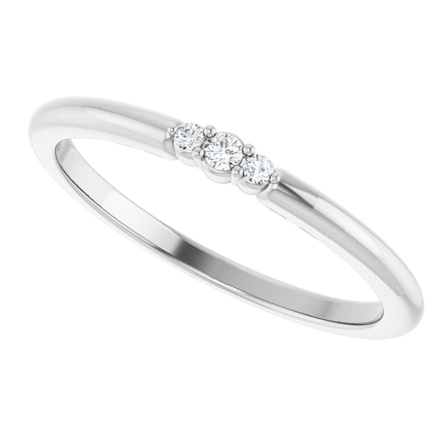 Platinum Round Natural Diamond Stackable Ring – 1.7mm Stones - view 5