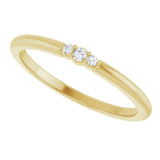 14K Gold Round Natural Diamond Stackable Ring – 1.7mm Stones - Yellow Gold - view 5