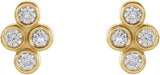 14K Gold Round Natural Diamond Bezel-Set Cluster Earrings - Yellow Gold - view 2