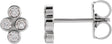 Platinum Round Natural Diamond Bezel-Set Cluster Earrings